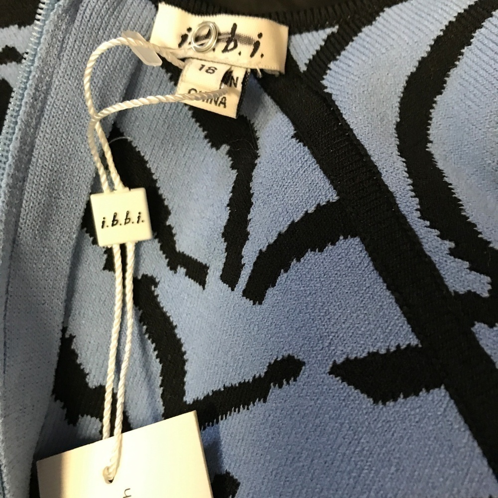 i.b.b.i. Blue Zebra Stripe Body Con Dress … - Picture 7 of 7